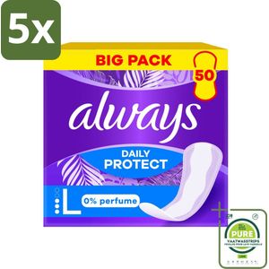 5 x Always - Inlegkruisjes - Extra Bescherming - 48 Inlegkruisjes - Grootverpakking - Inlegkruisjes - Always - Extra Bescherming - Incontinentie - Vaginale Afscheiding