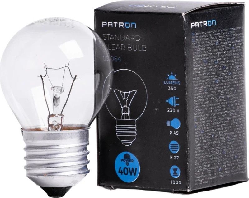 Patron - E27 Kogel Gloeilamp - Wit - 40W - Dimbaar - 350 Lumen