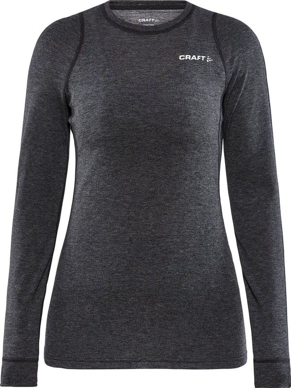 Ondershirt Craft Women Core Wool Merino LS Tee Black Melange