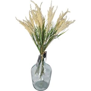 Bellatio Design Pluimgras losse steel/tak - 3x - meerdere stengels - cream - 62 cm - decoratie kunst pluimen