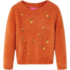 vidaXL - Kindertrui - gebreid - 128 - oranjebruin