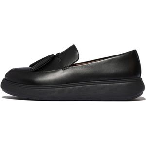 FitFlop - IQ-Comff Tassel Leather Loafers - Zwart - Instapper