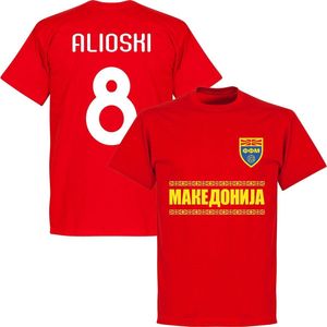 Noord Macedonië Alioshi 8 Team T-Shirt - Rood - Kinderen - 92/98