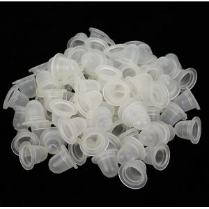 Tattoo Inkt Cups Siliconen Microblading Pigment Cups - 100 Stks/pak (S)