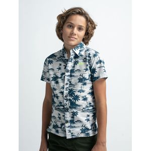 Petrol Industries - Jongens Overhemd met botanical print - Wit - Maat 104