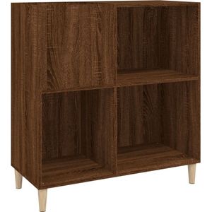 vidaXL - Platenkast - 84,5x38x89 - cm - bewerkt - hout - bruin - eikenkleur