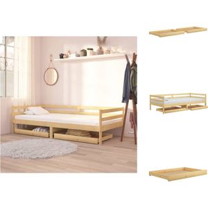 vidaXL Bedlade - Houten - 88 x 61 x 9 cm - Easy-glide wielen - Massief grenenhout - Bedonderdeel