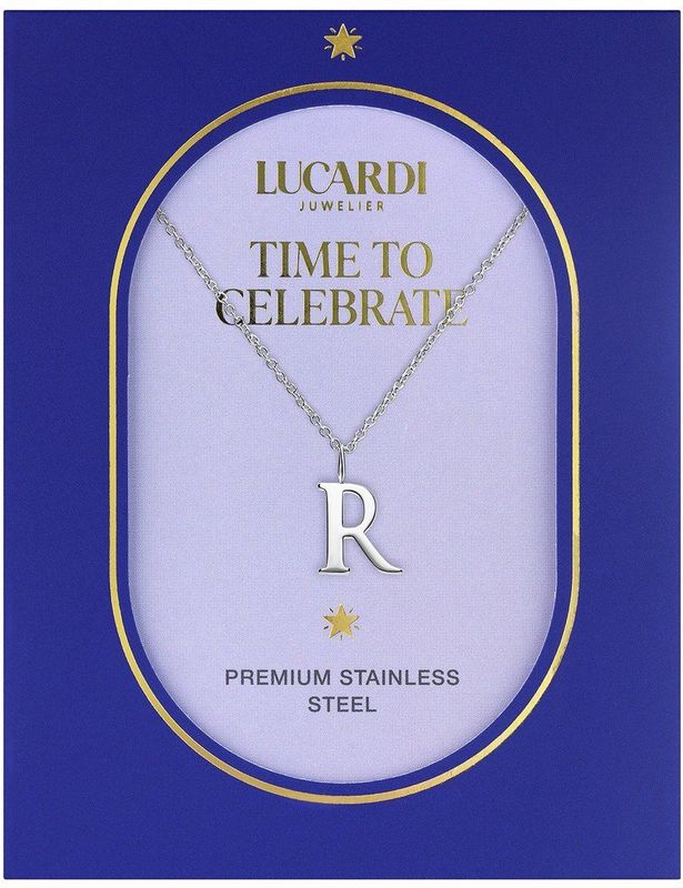 Lucardi - Dames Stalen Ketting - Zilverkleurig - 47 cm