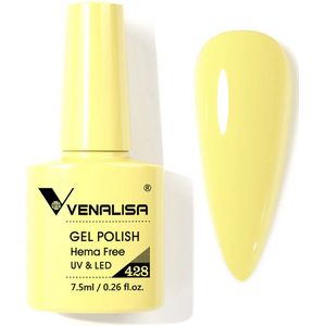 Venalisa UV Gellak Geel - 7.5 ml - Pastel Gele Gellak - Gellak Licht Geel - Gellak Butter Yellow - Gellak Pastel - Gellak Geel - Pastel Gellak - Gellak Yellow - Gellak Pastel Kleuren - Gellak Kleuren - Venalisa Gellak - Gellak Nagellak