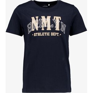 Name It jongens T-shirt met tekstopdruk blauw - Maat 122/128