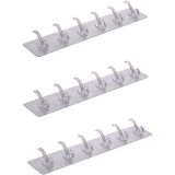 Handdoekhaakjes transparant 6-in-1 - 2 stuks - Zelfklevende plakhaken voor in huis, tuin en/of keuken