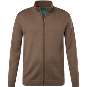 Boston Park - Heren - Boston Park gebreide jas lange mouwen opstaande kraag - Lichtbruin - Maat 68+