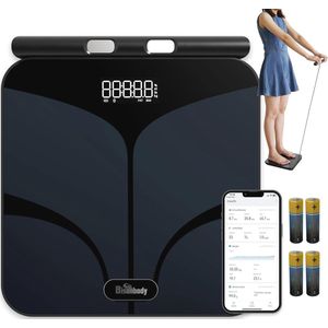 Slimme Digitale Weegschaal met 29 Gezondheidsstatistieken voor Gevorderde Fitnessliefhebbers - Duurzaam en Verbonden met Smartphone-App