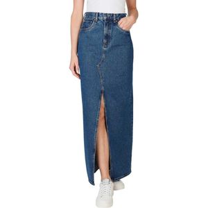 Pepe Jeansvoor vrouwen. PL901168CT9 Maxirok Hw blauw (L), Casual, Katoen, Denim, Duurzaam