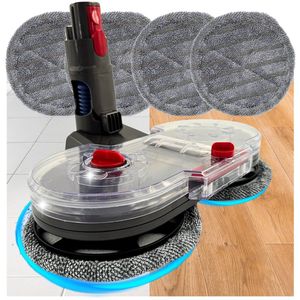 Maxorado 2-in-1 Vloermop geschikt voor Dyson V7 / V8 / V10 / V11 / V15 – Inclusief 4 Pads - Dweilmondstuk - Vloerreiniger - Stofzuigermondstuk
