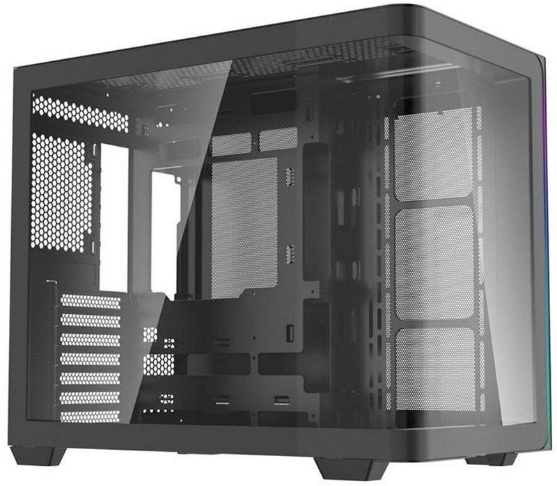 Darkflash - L285 - Computerbehuizing - Zwart - Gebogen Gehard Glas