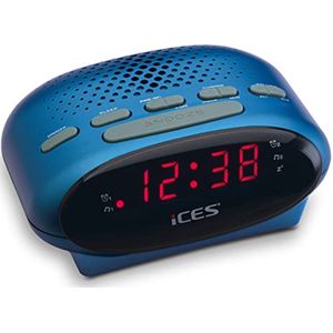 Moderne Klokradio met Dubbele Wekfunctie en Sluimerfunctie - Blauw