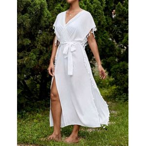 Sexy elegant super corrigerende strandjurk badpak jurk wit maat M