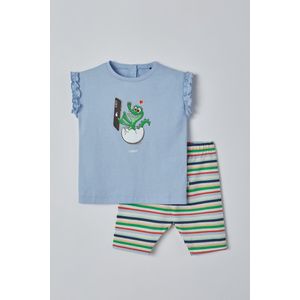 Woody pyjama baby meisjes - lichtblauw - krokodil - 221-3-BAB-S/816 - maat 62