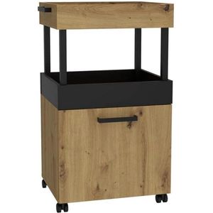 Barkast - Barmeubel Drankkast Met Wielen - Drankrek Industrieel Modern Met 2 Schappen - Barkast Voor Snel En Flexibel Serveren