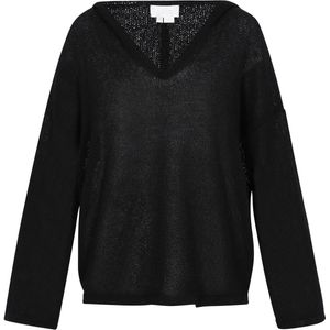 usha - WHITE LABEL - Trui - Zwart - Knitwear - Capuchon