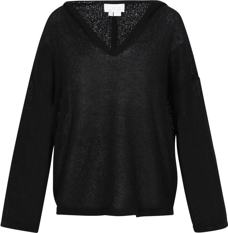 usha - WHITE LABEL - Trui - Zwart - Knitwear - Capuchon
