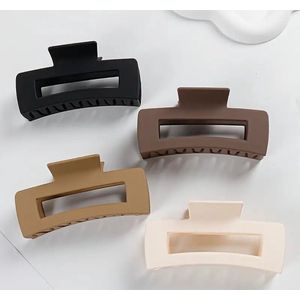 Haarklemmen - Haarklem - Nude Kleuren - Mat - Vierkant - 4 Stuks - haarclip - haarklem - haarspeld- groot stuks