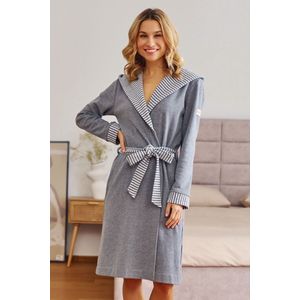 Doctor Nap Katoenen Badjas Dames Dark Grey SWW.7229 S