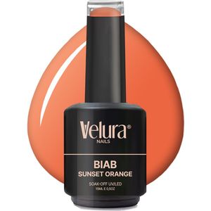 Velura® BIAB - Builder in a Bottle - 15ml Sunset Orange - Liquid Builder Gel - BIAB Gel Nagels - Flexibel & Dimethicone Hechting - HEMA- & TPO-vrij