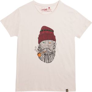 Pipe Mum T-shirt- Met Korte Mouwen - Gebroken Wit Bedrukt - M