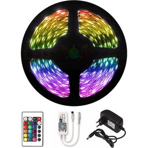 DW4Trading Led Strip RGB met Afstandsbediening - 5 Meter - Wifi + Ir Module + 12 V Adapter