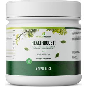 Healthboost Green Juice - Superfood poeder - Chlorella - Natuurlijke vitamine C - Probiotica - Vezel supplement - Tarwegras - 300 g (30 - 60 porties)