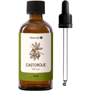 Castor Olie 100ml inclusief pipet – Glazen fles - 100% Biologisch Castorolie, Koudgeperst & Puur - Vitamine E + Omega Vetzuren - Voor Haargroei, Huid, Wimpers & Nagels - Wonderolie