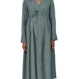 Vertbaudet - Lange Blouse-jurk - Kaki - Jacquard - Borstvoeding