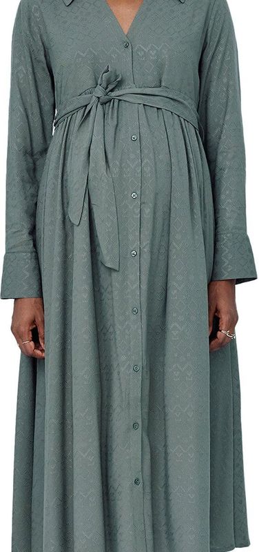 Vertbaudet - Lange Blouse-jurk - Kaki - Jacquard - Borstvoeding