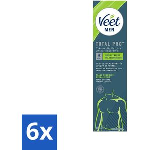 6 x Veet for Men - Ontharingscreme - Normale Huid - 200ml - Ontharingscrème - Mannen - Gladde Huid - Haargroei Remmen - Veet