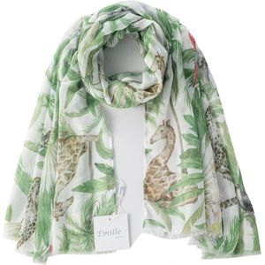 Emilie scarves - sjaal - voorjaar zomer - print safari - groen - dieren