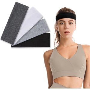 4 Pcs Yoga Hair Bands for Women - Elastic Non-Slip Headbands for Sports Running Training Gym - Multicolor