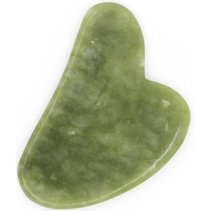 Gua Sha van natuursteen - groene jade - massage voor gezicht en lichaam - teint verfrissen - wallen behandelen - donkere kringen behandelen - bloedsomloop stimuleren