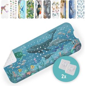Antislip badmat 100 x 40 cm | Onderwater design | Schimmelbestendig | Machinewasbaar | Veilig voor kinderen en senioren