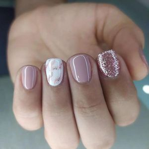 Allecto Plus - Set van 24 roze nagelpailletten voor dames en meisjes met korte nagels - Nageldecoratie, nail art disco - Feestelijke nagelstickers