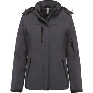 Kariban Gewatteerde softshell damesparka met capuchon K651 - Titanium - XS