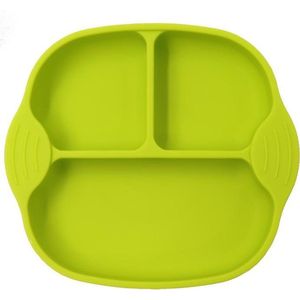 Handig siliconen bordje met vakjes en zuignap | Kinderservies |Babybordje | Kinderbordje | kleur groen | BPA en PVC vrij bord