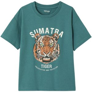 Vertbaudet - Jongensshirt - Tijgermotief - Korte Mouwen