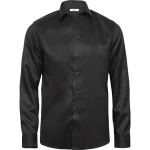 Tee Jays Heren Luxe Comfort Fit Lange Mouw Oxford Shirt (Zwart)