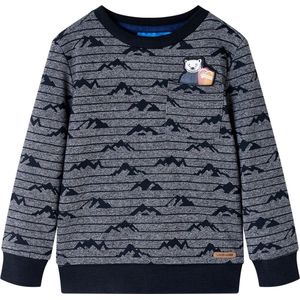 Kindertrui - Marineblauw - Katoen - Lange Mouwen - Ronde Hals