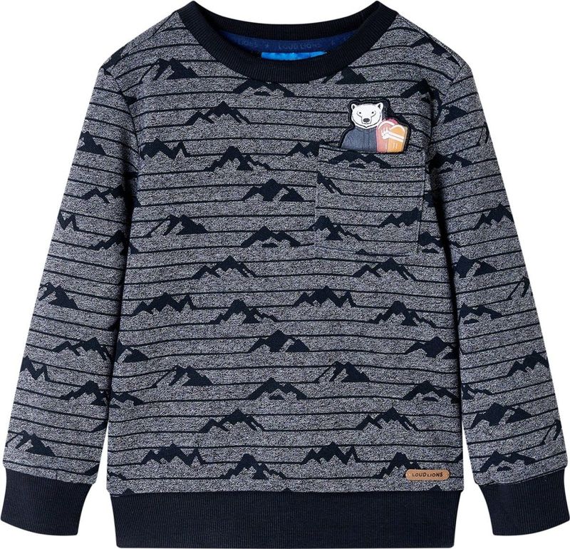 Kindertrui - Marineblauw - Katoen - Lange Mouwen - Ronde Hals