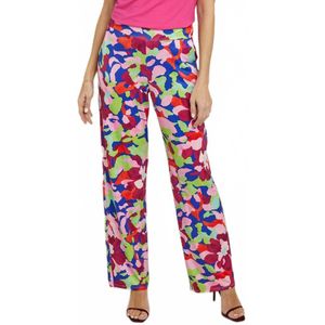 Soepele stretchbroek, pop bloemenmotief