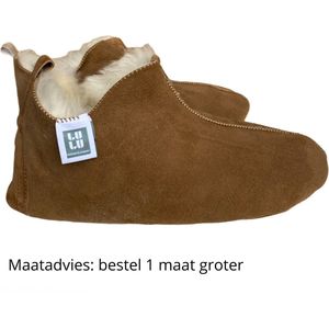 LuLu- Leren sloffen / pantoffels gevoerd met Schapenvacht - Maat 41