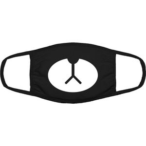 Beren mondkapje | grappig | dieren | gezichtsmasker | bescherming | bedrukt | logo | Zwart mondmasker van katoen, uitwasbaar & herbruikbaar. Geschikt voor OV